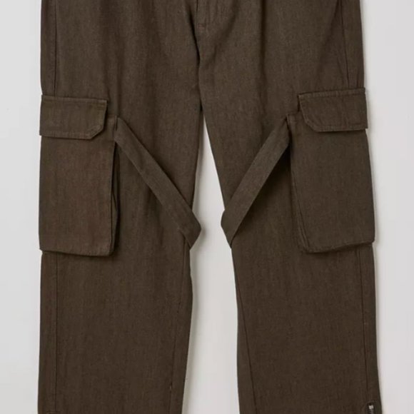 Standard Cloth Cotton Chocolate Herringbone Twill Flared Cargo Pant men XL orXXL - Picture 4 of 15